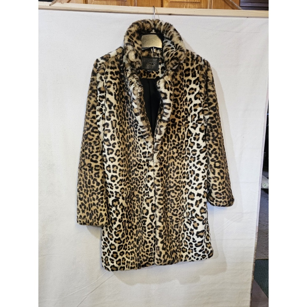 BlankeNYC Women's XS Faux Fur Coat Leopard Print - Picture 8 of 16